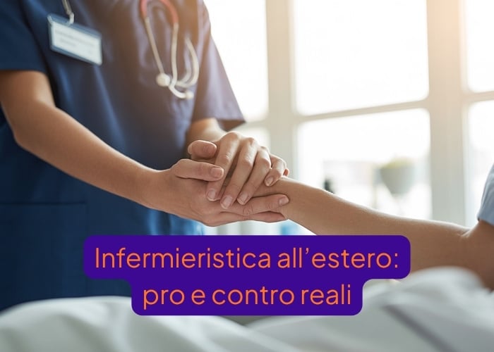 infermiera professionale che stringe la mano al paziente in ospedale durante assistenza infermieristica